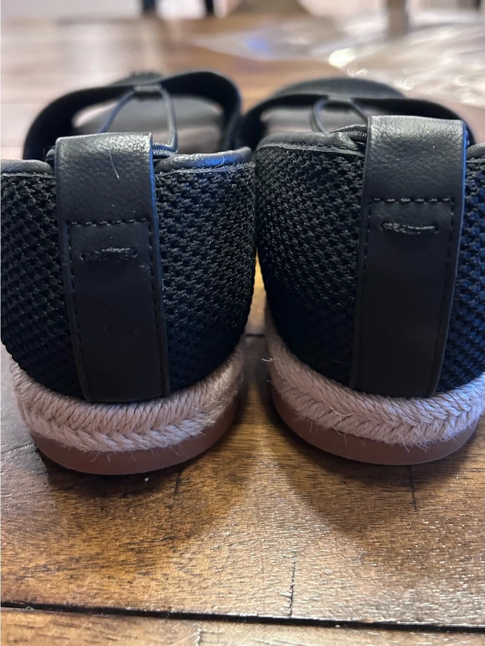 Esprit Sandals Size 9.5 Flat Espadrille Open toe Black